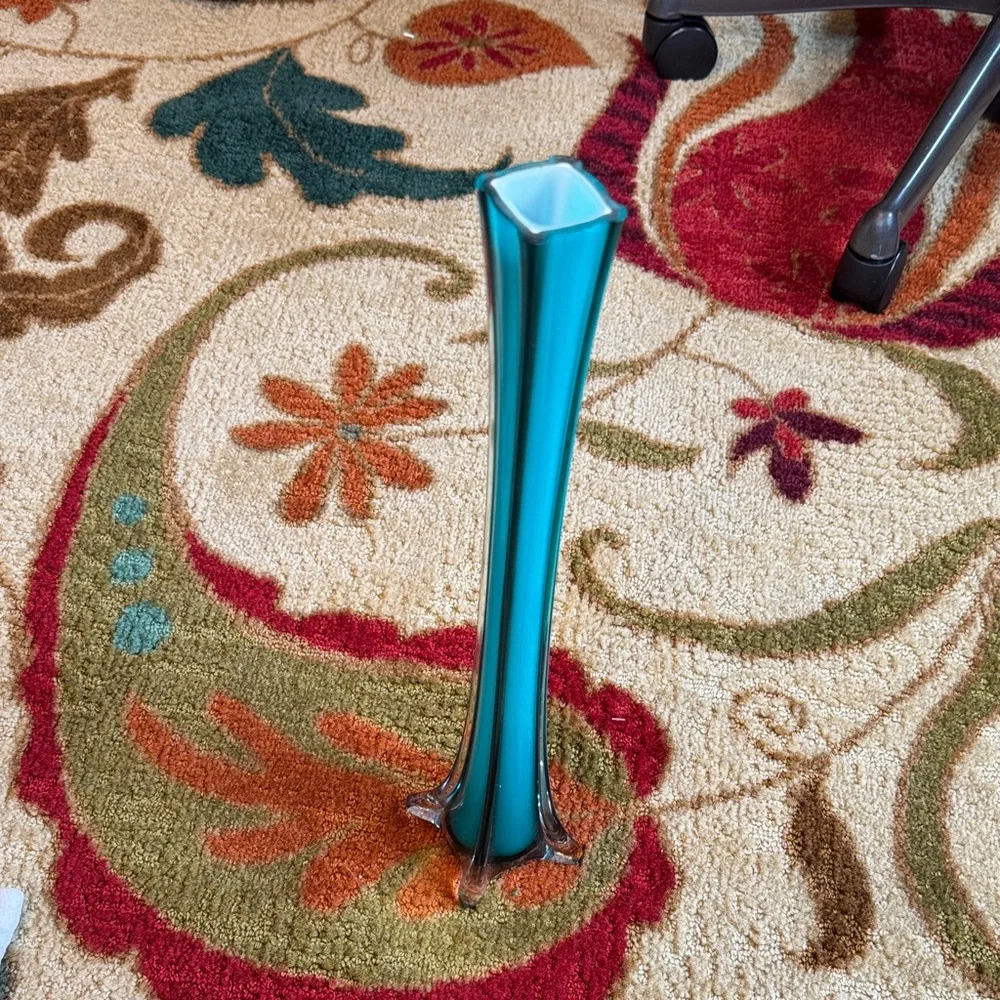 Murano Turquoise Glass Vase
